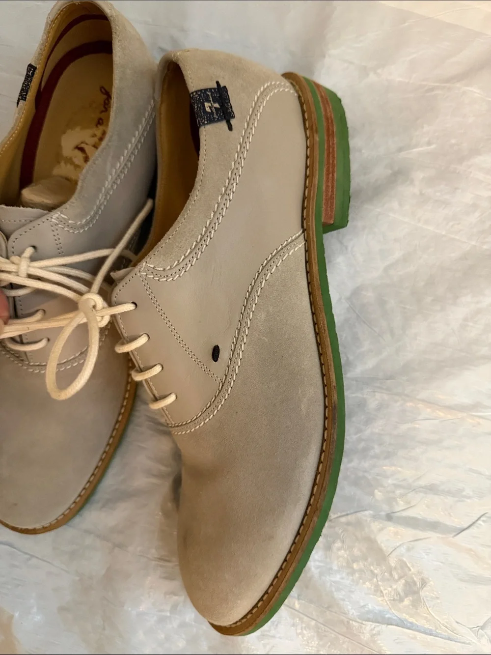 7 For All Mankind Suede Derby Oxfords in Light Beige size 8